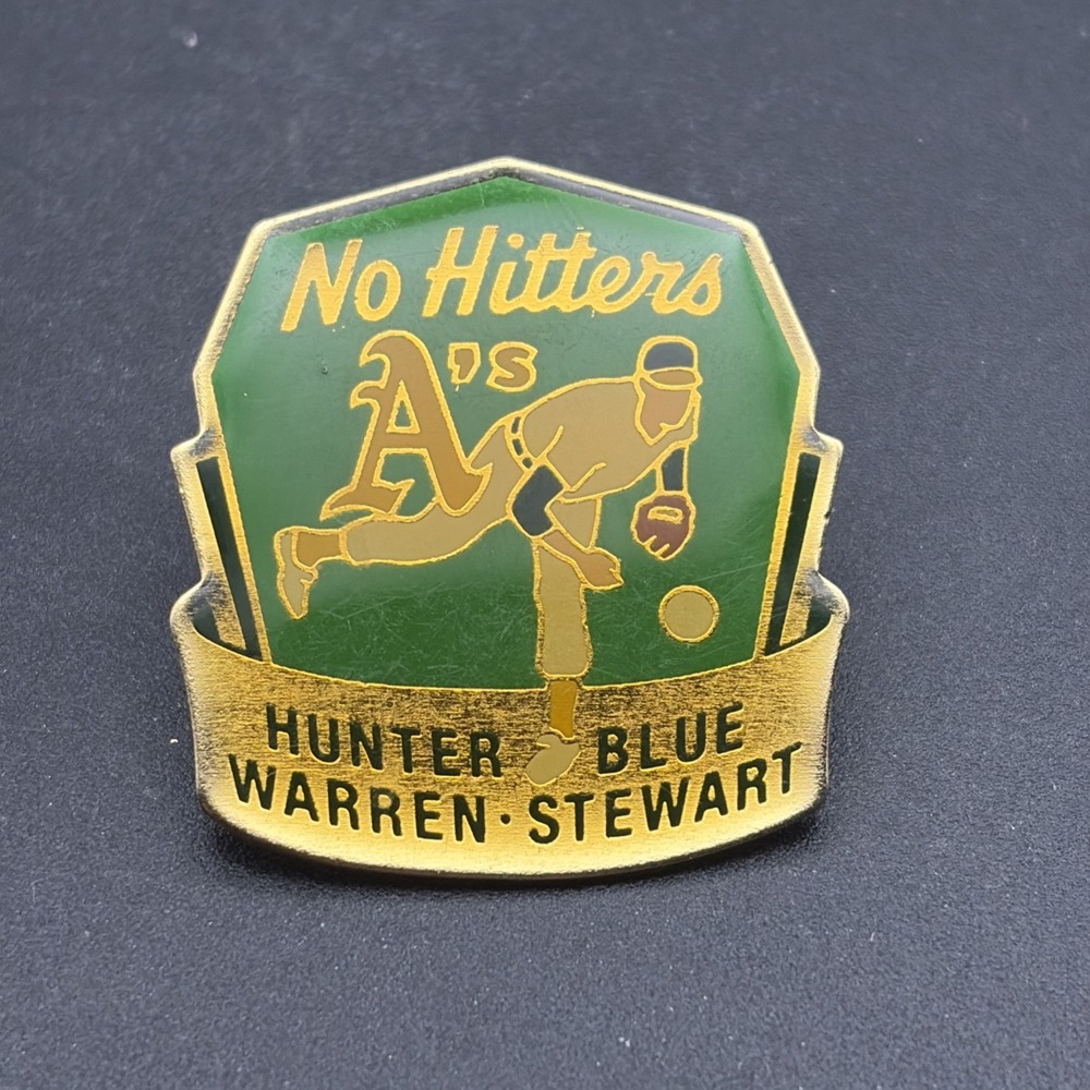 MLB Baseball Oakland Athletics No Hitters Hunter Blue Warren Lapel Hat Pin